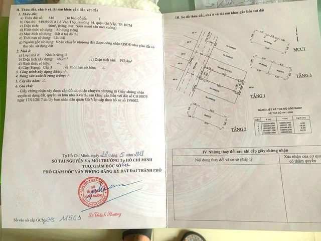 Bán Nhà Đường Lê Văn Thọ Phường An Hội Tây Gò Vấp