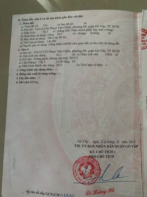 BÁN NHÀ PHƯỜNG THÔNG TÂY HỘI GÒ VẤP